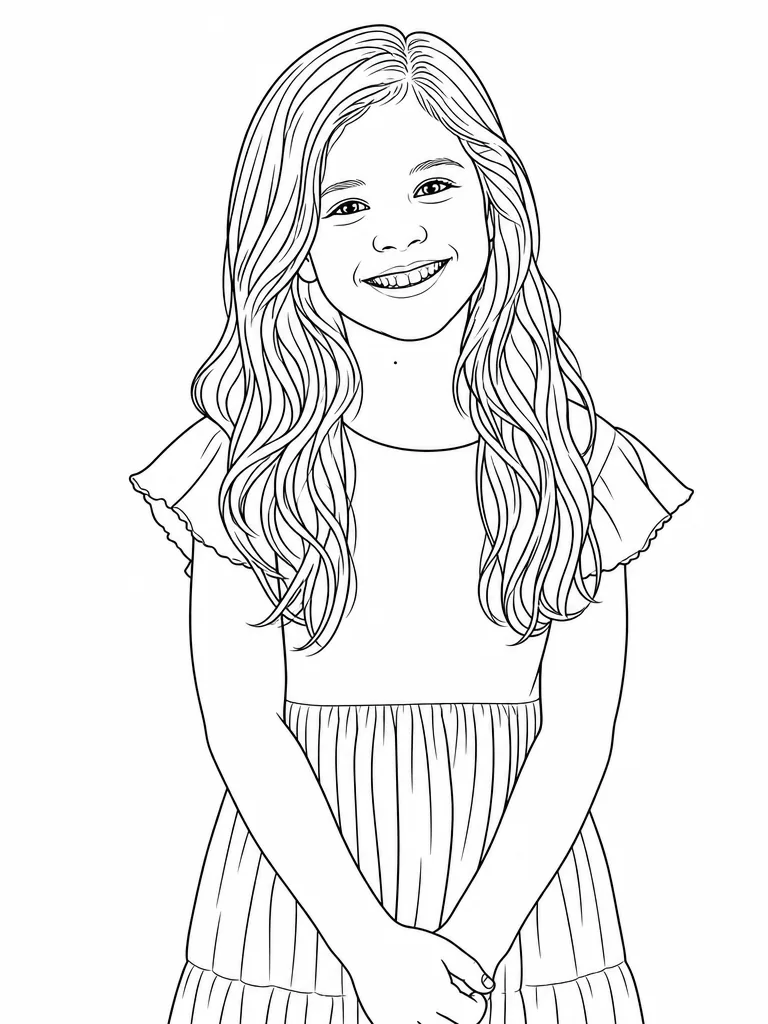 Demo portrait converted into a coloring page