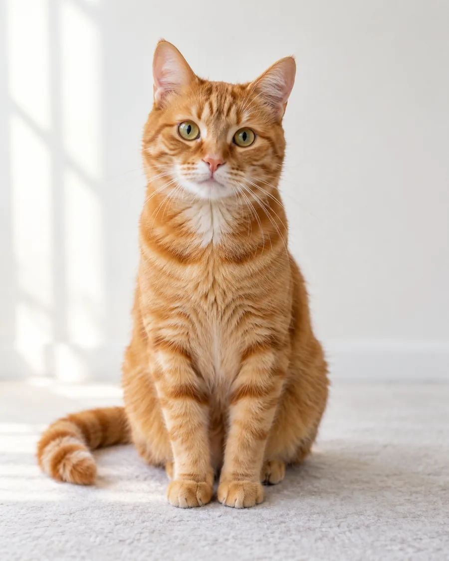 AI-generated source photo of an orange cat