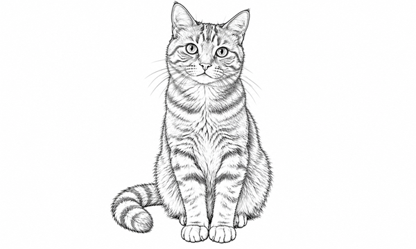 Detailed portrait coloring-page line art with finer hair and clothing texture